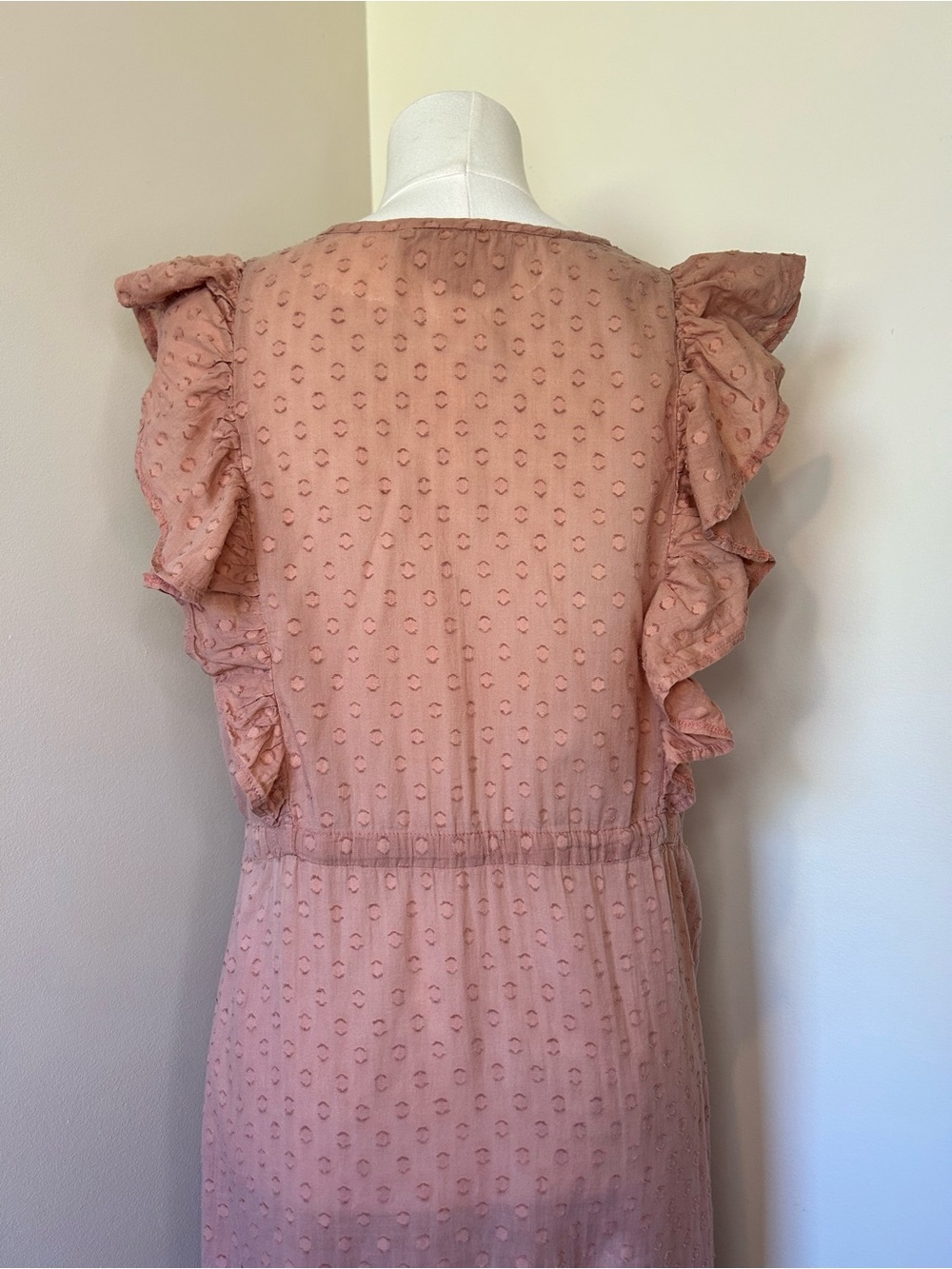 Emerson Fry India Collection Chandra Dress Pink Swiss Dot 100% Cotton Size L - Picture 10 of 13